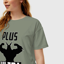 Футболка оверсайз женская PLUS ULTRA черный, цвет: авокадо — фото 2