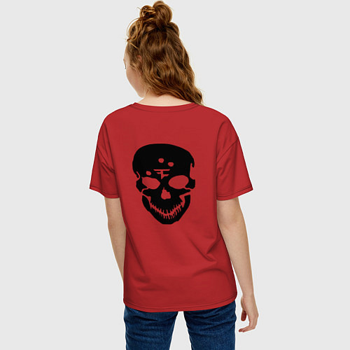 Женская футболка оверсайз Cs:go - Faze Clan Skull / Красный – фото 4