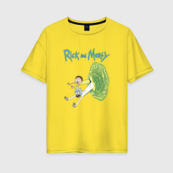 Футболка оверсайз женская Rick and Morty: Portal, цвет: желтый