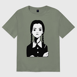 Женская футболка оверсайз Wednesday Addams