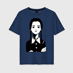 Футболка оверсайз женская Wednesday Addams, цвет: тёмно-синий