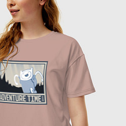 Футболка оверсайз женская Adventure time, цвет: пыльно-розовый — фото 2