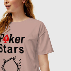 Футболка оверсайз женская Poker Stars, цвет: пыльно-розовый — фото 2