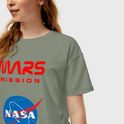 Футболка оверсайз женская Nasa Mars mission, цвет: авокадо — фото 2