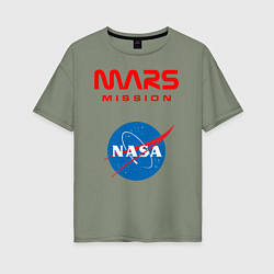 Футболка оверсайз женская Nasa Mars mission, цвет: авокадо