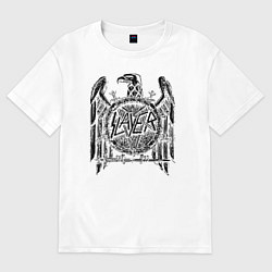 Футболка оверсайз женская Slayer логотип, цвет: белый