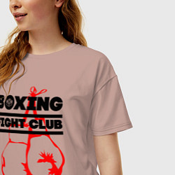 Футболка оверсайз женская Boxing Fight club in Russia, цвет: пыльно-розовый — фото 2