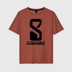 Футболка оверсайз женская Scorpions logo, цвет: кирпичный