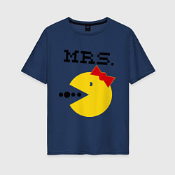 Футболка оверсайз женская Mrs. Pac-Man, цвет: тёмно-синий