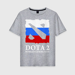 Футболка оверсайз женская Dota 2: Russian Community, цвет: меланж