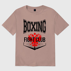 Футболка оверсайз женская Boxing fight club Russia, цвет: пыльно-розовый