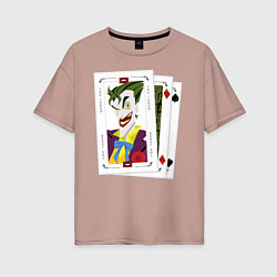 Футболка оверсайз женская Joker Cards, цвет: пыльно-розовый