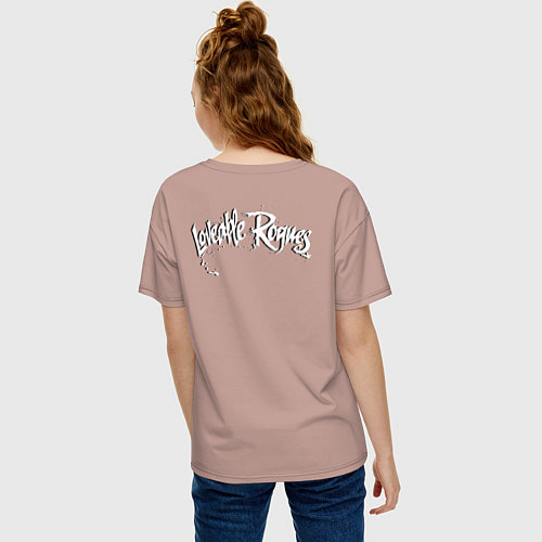 Женская футболка оверсайз Loveable Rogues / Пыльно-розовый – фото 4