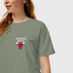 Футболка оверсайз женская CHICAGO BULLS НА СПИНЕ, цвет: авокадо — фото 2