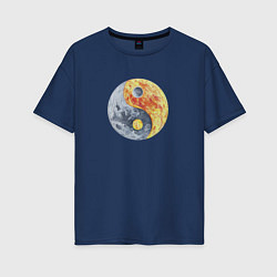 Женская футболка оверсайз Луна Инь-Янь