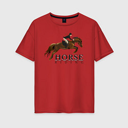 Футболка оверсайз женская HORSE RIDING, цвет: красный