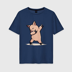 Женская футболка оверсайз Dabbing Pig
