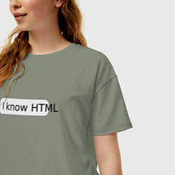 Футболка оверсайз женская Я знаю HTML, цвет: авокадо — фото 2