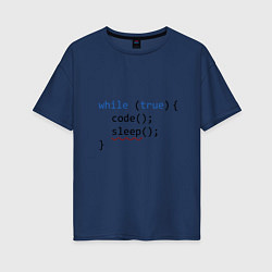 Футболка оверсайз женская Code - sleep, цвет: тёмно-синий