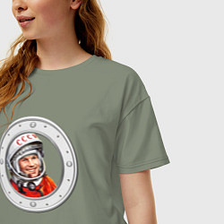 Футболка оверсайз женская Гагарин ?? 1, цвет: авокадо — фото 2