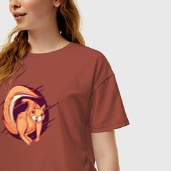 Футболка оверсайз женская Злая Белочка, цвет: кирпичный — фото 2