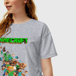 Футболка оверсайз женская Minecraft, цвет: меланж — фото 2