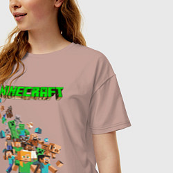 Футболка оверсайз женская Minecraft, цвет: пыльно-розовый — фото 2