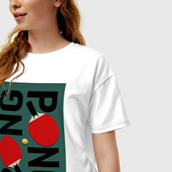 Футболка оверсайз женская PING PONG, цвет: белый — фото 2