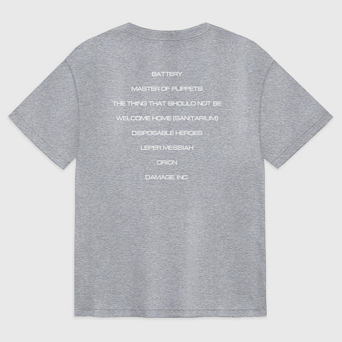 Женская футболка оверсайз Metellica - master of puppets / Меланж – фото 2