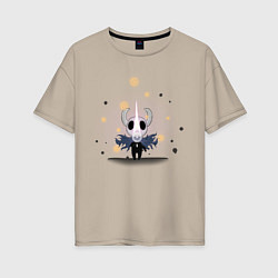Футболка оверсайз женская Hollow knight Полый рыцарь, цвет: миндальный