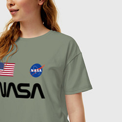 Футболка оверсайз женская NASA НАСА, цвет: авокадо — фото 2