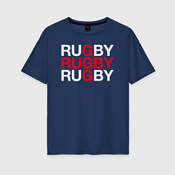 Футболка оверсайз женская Rugby Регби, цвет: тёмно-синий