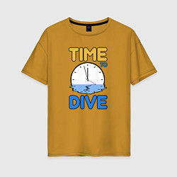 Женская футболка оверсайз Time to dive