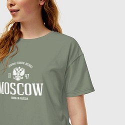 Футболка оверсайз женская Москва Born in Russia, цвет: авокадо — фото 2