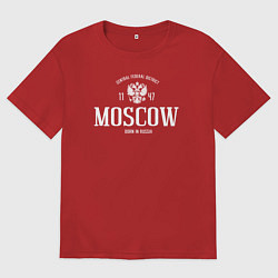 Футболка оверсайз женская Москва Born in Russia, цвет: красный