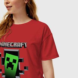 Футболка оверсайз женская Minecraft, цвет: красный — фото 2