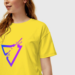 Футболка оверсайз женская Liquid Triangle, цвет: желтый — фото 2