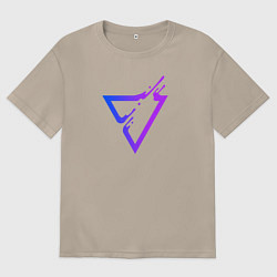 Футболка оверсайз женская Liquid Triangle, цвет: миндальный