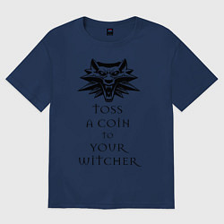 Футболка оверсайз женская Toss a coin to your witcher, цвет: тёмно-синий