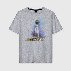 Футболка оверсайз женская Crisp Point Lighthouse, цвет: меланж