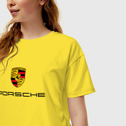 Футболка оверсайз женская PORSCHE, цвет: желтый — фото 2