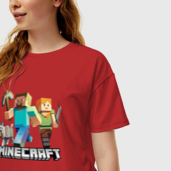 Футболка оверсайз женская MINECRAFT, цвет: красный — фото 2