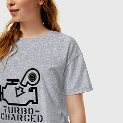 Футболка оверсайз женская Turbo Charged, цвет: меланж — фото 2
