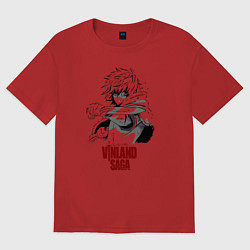 Футболка оверсайз женская Vinland saga Thorfinn, цвет: красный