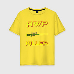 Женская футболка оверсайз AWP killer 2