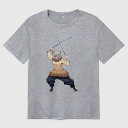 Футболка оверсайз женская KIMETSU NO YAIBA, цвет: меланж