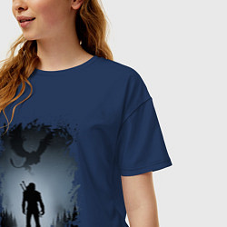 Футболка оверсайз женская ВЕДЬМАК, цвет: тёмно-синий — фото 2