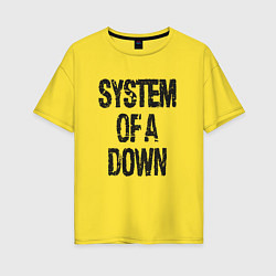 Футболка оверсайз женская System of a down, цвет: желтый