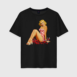 Женская футболка оверсайз Retro PinUp Girl
