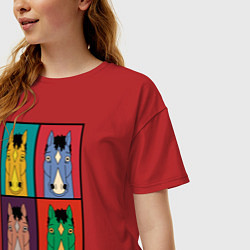 Футболка оверсайз женская BoJack Horseman, цвет: красный — фото 2